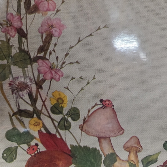 Vintage 1980s Mushroom Placemats: Retro Floral Vinyl, Set of  Vintage Floral Mushroom Vinyl Place Mats Set Of 6